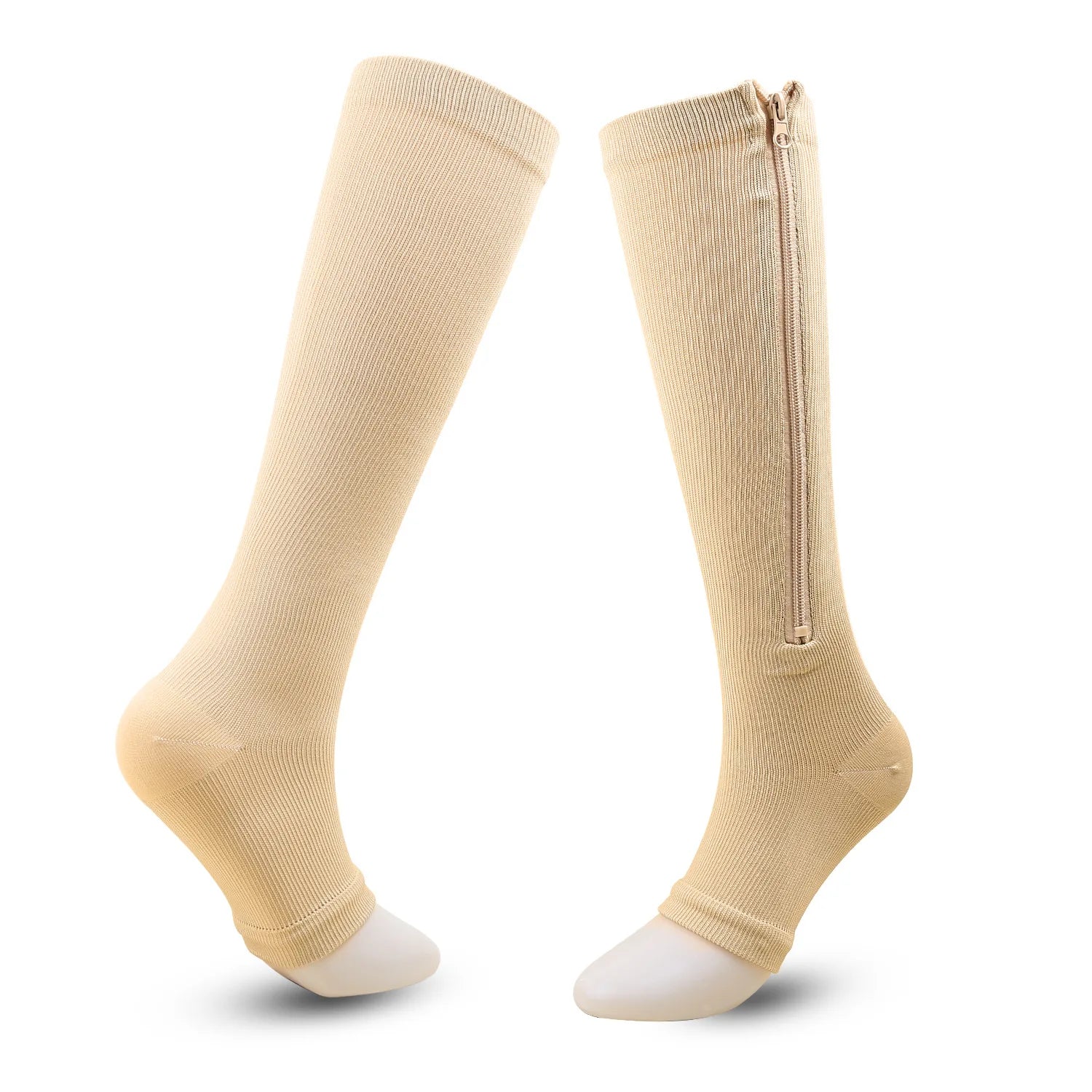 Chaussettes de Compression Zippées – Anti-Varices & Anti-Fatigue