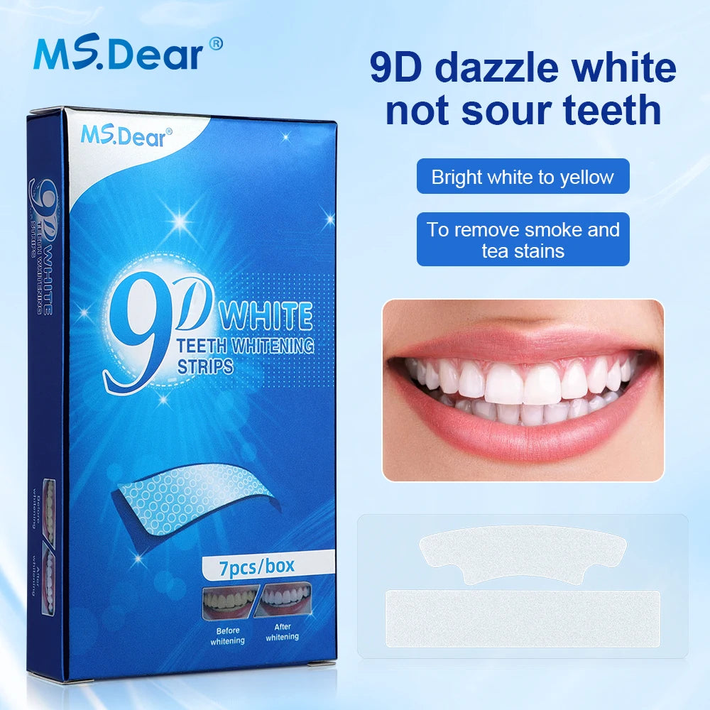 **Bandes Blanchiment Dentaire 9D Gel – Sourire Éclatant**