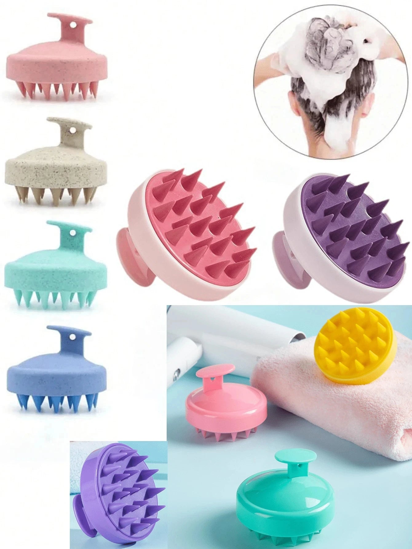 Brosse Massage Cuir Chevelu Silicone