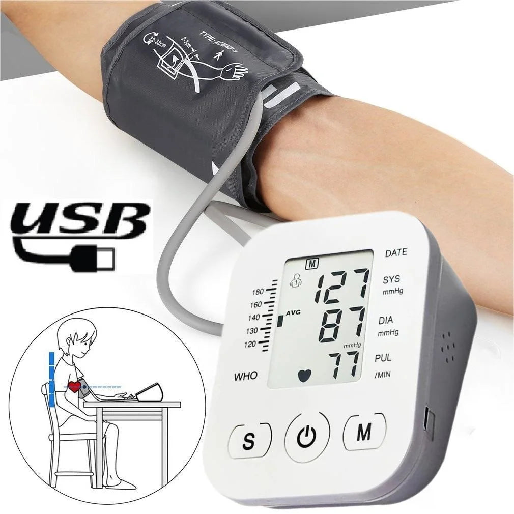 **Tensiomètre Électronique Bras LCD – Mesure Précise Tension & Pouls**