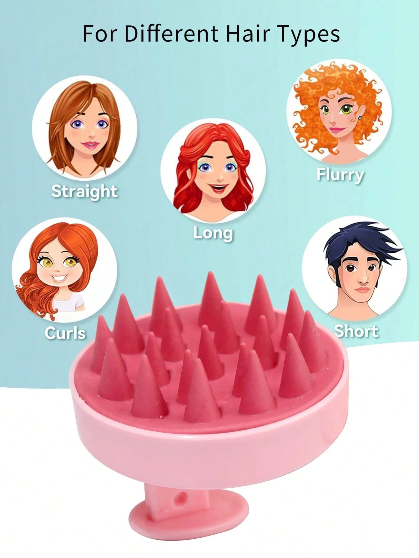 Brosse Massage Cuir Chevelu Silicone